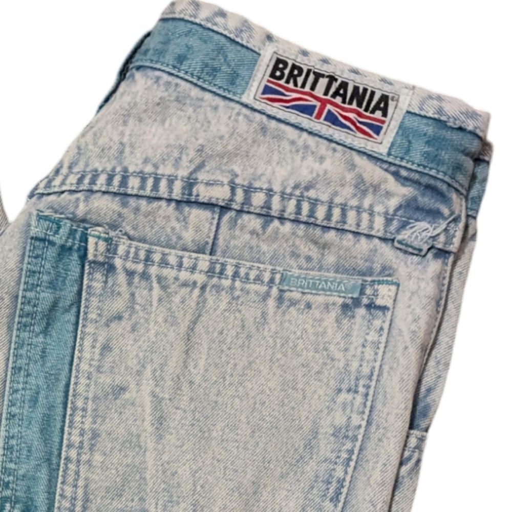 Brittania 80s vintage women's acid wash & teal color jeans